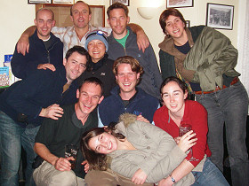 Star Inn, St Just, October 2006. From left, Time, Horse, the landlord, me, Bozza (sideways), Manna, Pete I think, Brucie, Jude and AJ
